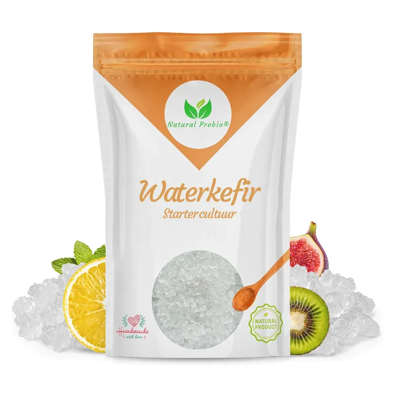 Zakje met levende waterkefir kristallen van Natural Probio